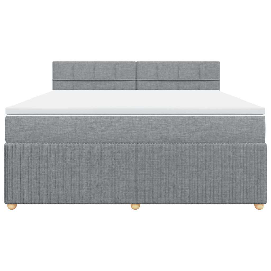 vidaXL Boxspring met matras stof lichtgrijs 180x200 cm grijs, foto 4