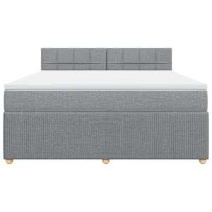 Box spring postel s matrací světle šedá 180 x 200 cm textil - obrázek 4