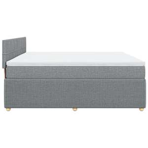 Box spring postel s matrací světle šedá 180 x 200 cm textil - obrázek 5