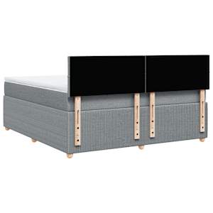 Box spring postel s matrací světle šedá 180 x 200 cm textil - obrázek 6