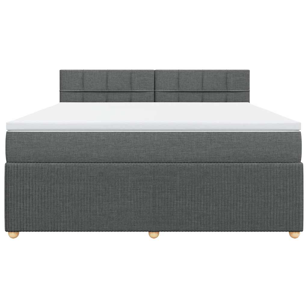 vidaXL Boxspring met matras stof donkergrijs 180x200 cm grijs, foto 4