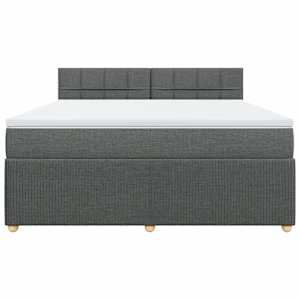Box spring postel s matrací tmavě šedá 180x200 cm textil - obrázek 4