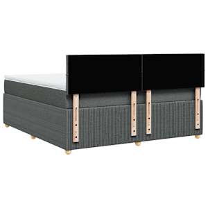 Box spring postel s matrací tmavě šedá 180x200 cm textil - obrázek 6