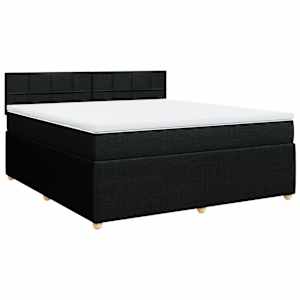 Box spring postel s matrací černá 180x200 cm textil - obrázek 2