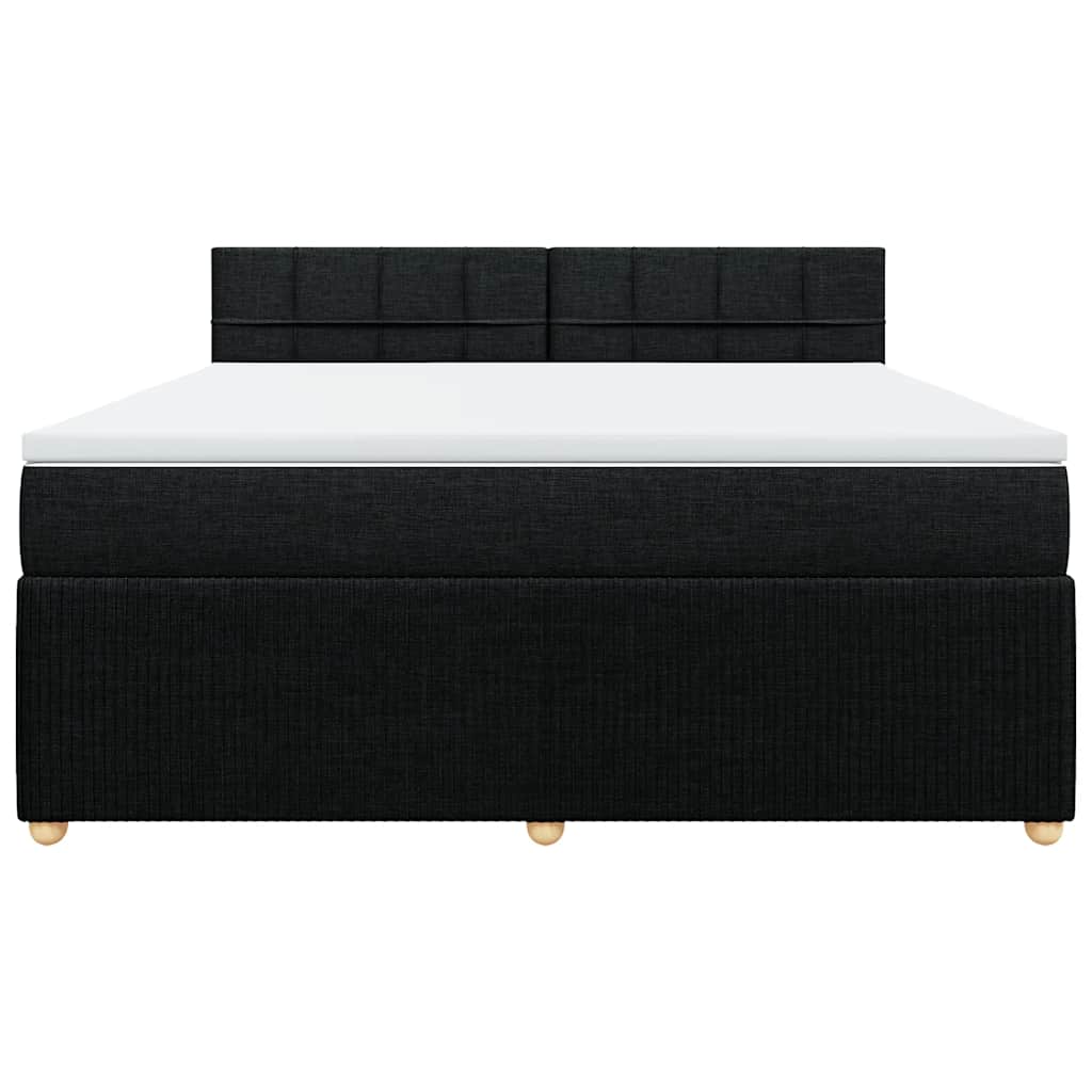 vidaXL Boxspring met matras stof zwart 180x200 cm, foto 4