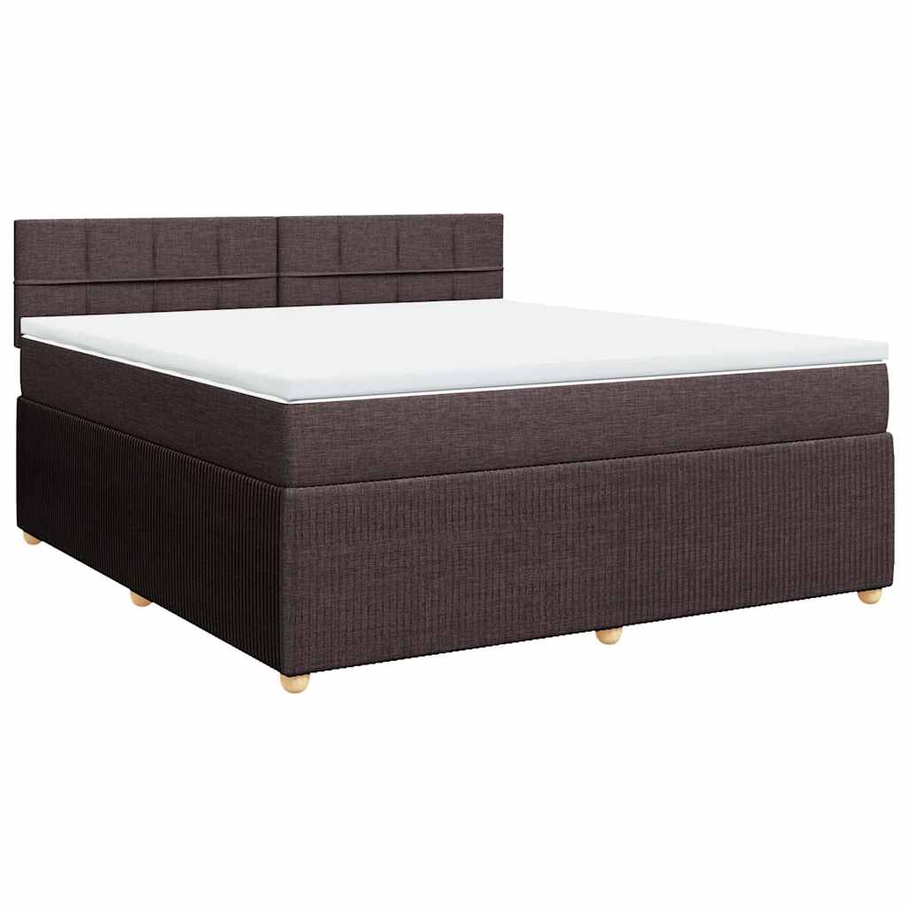 vidaXL Box spring postel s matrací tmavě hnědá 180x200 cm textil