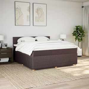 Box spring postel s matrací tmavě hnědá 180x200 cm textil - obrázek 3
