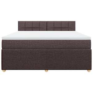 Box spring postel s matrací tmavě hnědá 180x200 cm textil - obrázek 4