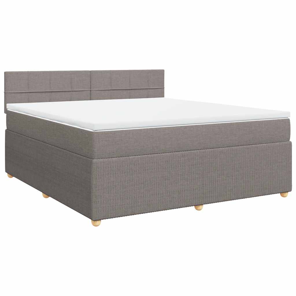 vidaXL Boxspring met matras stof taupe 180x200 cm, foto 3