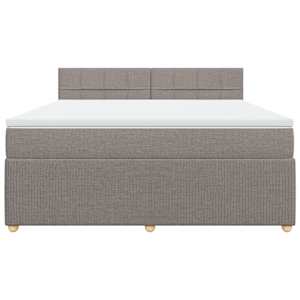 Box spring postel s matrací taupe 180x200 cm textil - obrázek 4