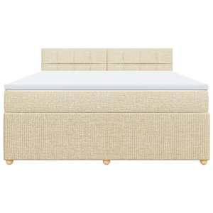 Box spring postel s matrací krémová 180x200 cm textil - obrázek 4