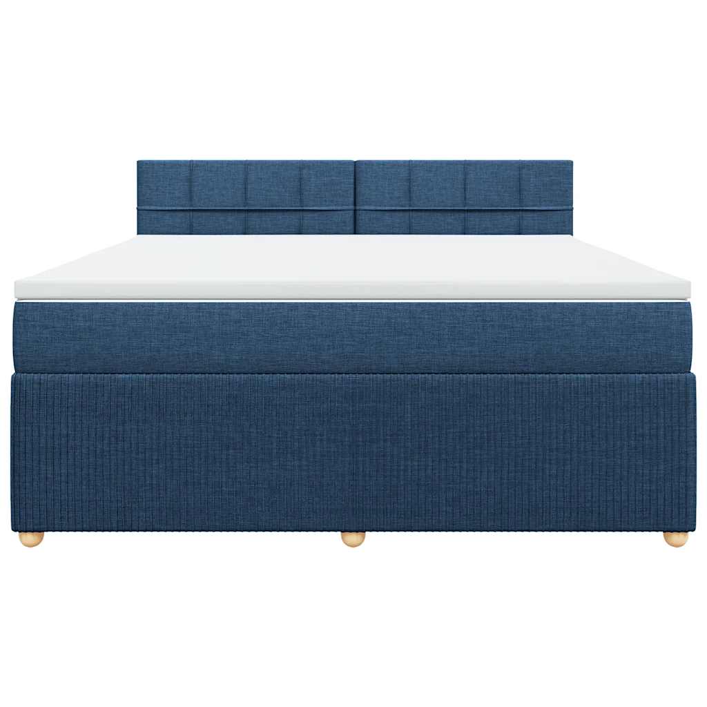 vidaXL Boxspring met matras stof blauw 180x200 cm, foto 4