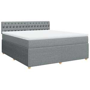 Box spring postel s matrací světle šedá 180 x 200 cm textil - obrázek 2