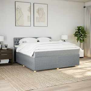 Box spring postel s matrací světle šedá 180 x 200 cm textil - obrázek 3