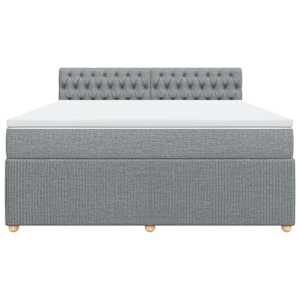 Box spring postel s matrací světle šedá 180 x 200 cm textil - obrázek 4