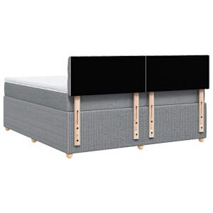 Box spring postel s matrací světle šedá 180 x 200 cm textil - obrázek 6