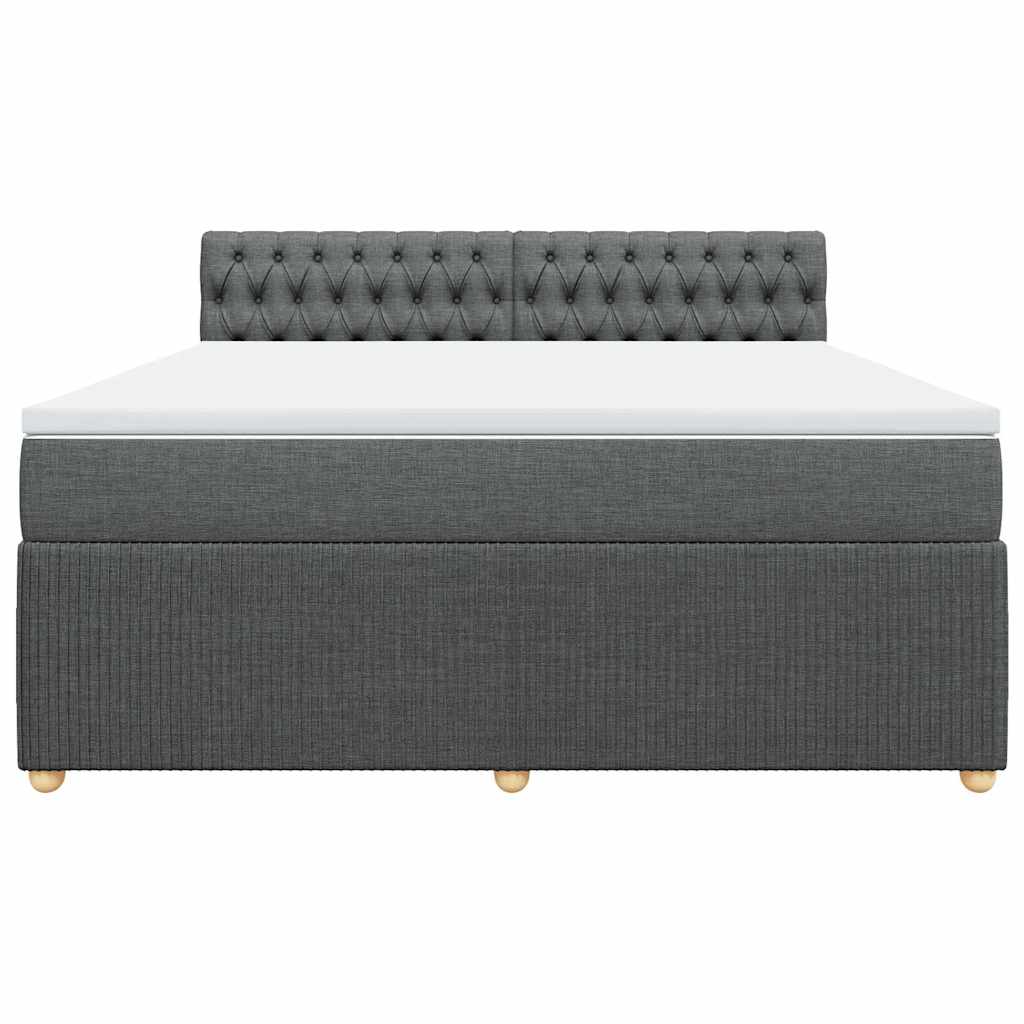 vidaXL Boxspring met matras stof donkergrijs 180x200 cm grijs, foto 4
