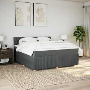 Box spring postel s matrací tmavě šedá 180x200 cm textil - obrázek 3