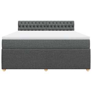 Box spring postel s matrací tmavě šedá 180x200 cm textil - obrázek 4