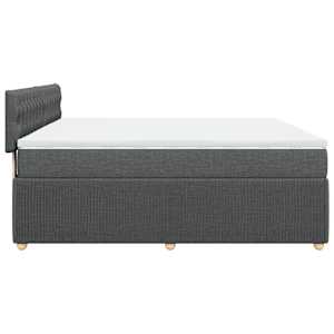 Box spring postel s matrací tmavě šedá 180x200 cm textil - obrázek 5