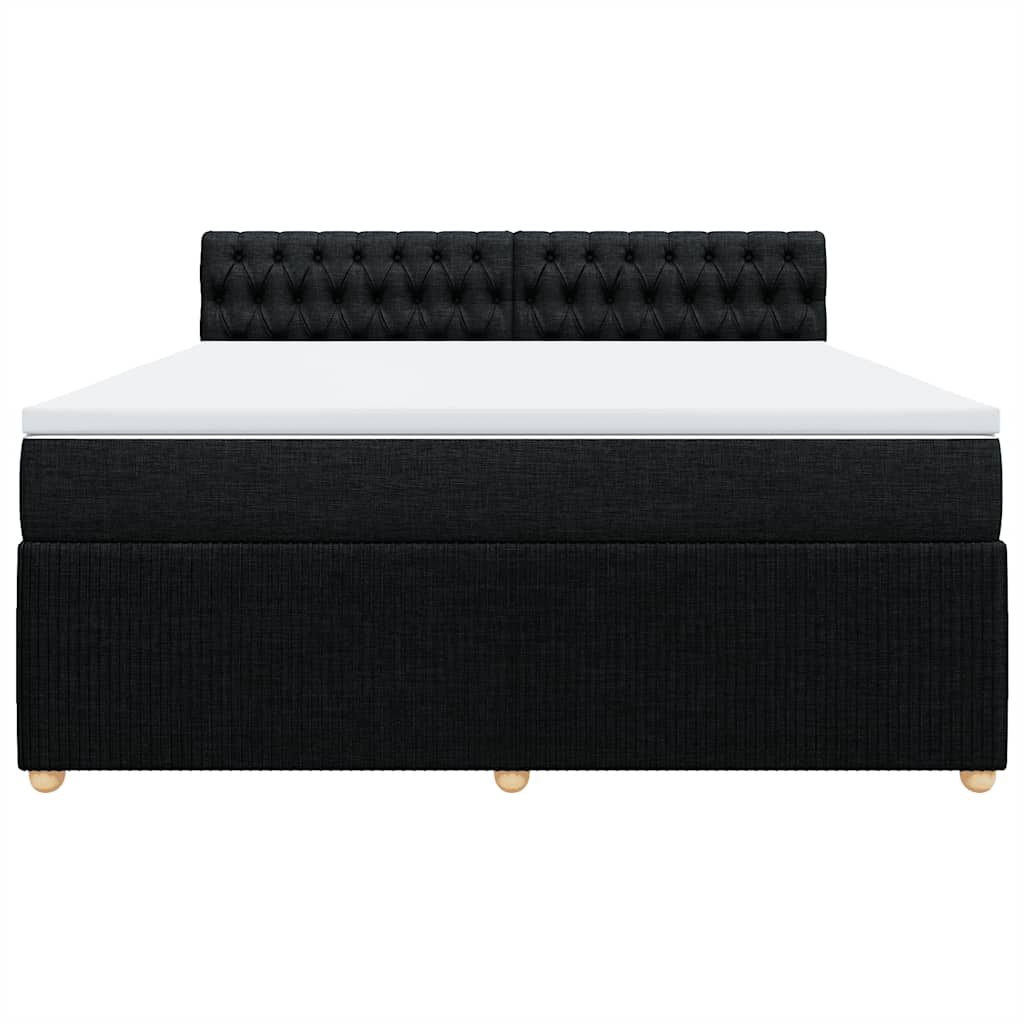 vidaXL Boxspring met matras stof zwart 180x200 cm, foto 4