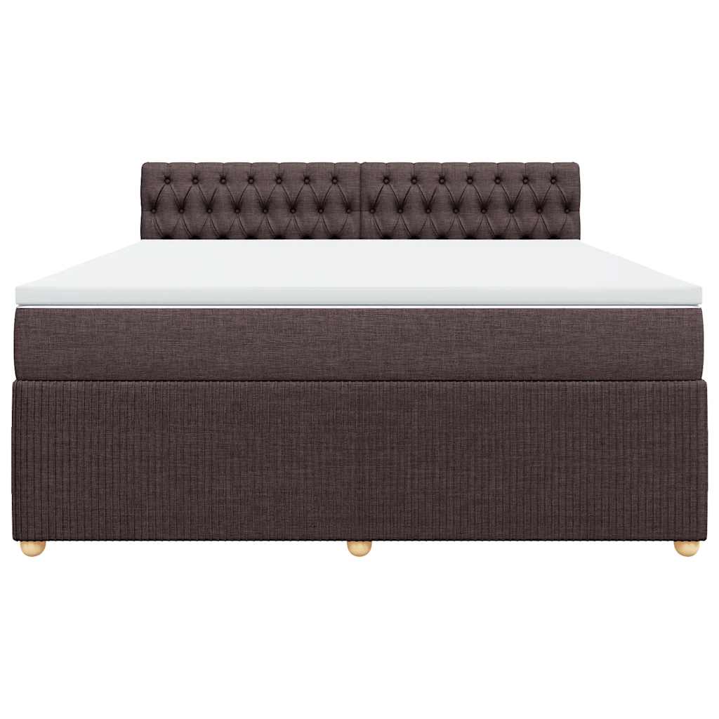 vidaXL Boxspring met matras stof donkerbruin 180x200 cm bruin, foto 4