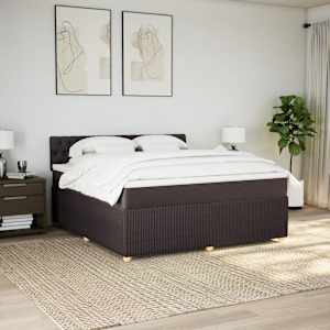 Box spring postel s matrací tmavě hnědá 180x200 cm textil - obrázek 3