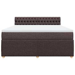 Box spring postel s matrací tmavě hnědá 180x200 cm textil - obrázek 4