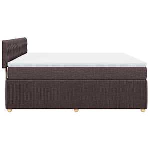 Box spring postel s matrací tmavě hnědá 180x200 cm textil - obrázek 5