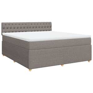 Box spring postel s matrací taupe 180x200 cm textil - obrázek 2