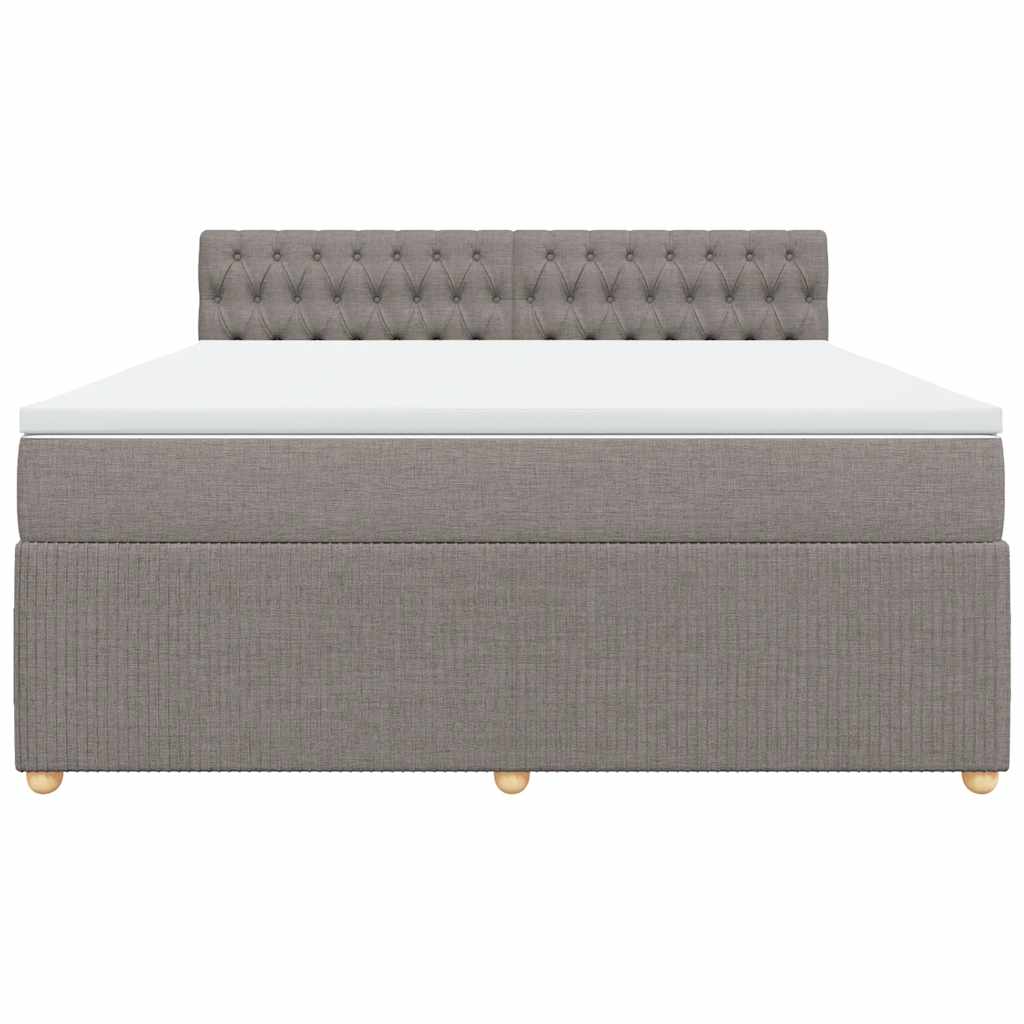 vidaXL Boxspring met matras stof taupe 180x200 cm, foto 4