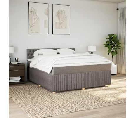 vidaXL Boxspring met matras stof taupe 180x200 cm
