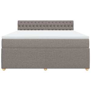Box spring postel s matrací taupe 180x200 cm textil - obrázek 4