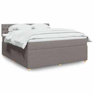 Box spring postel s matrací taupe 180x200 cm textil - obrázek 1