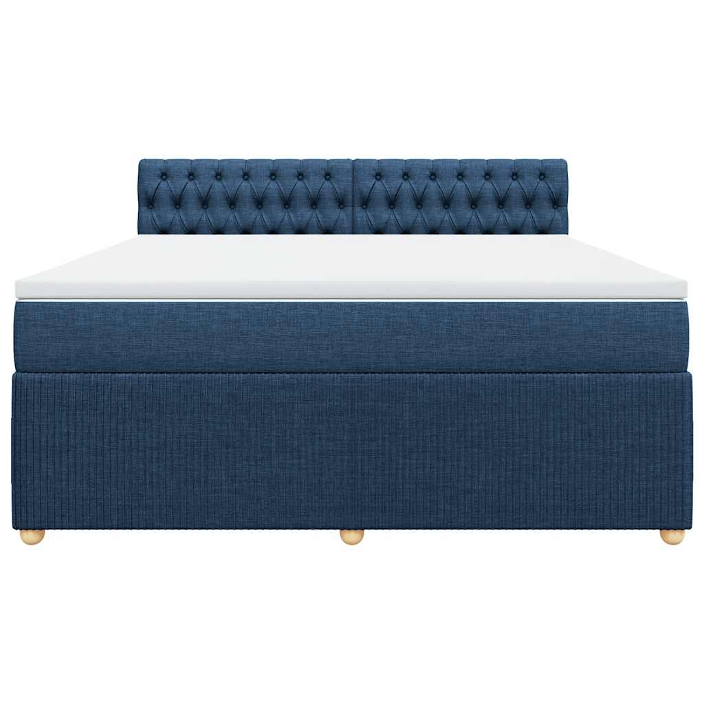 vidaXL Boxspring met matras stof blauw 180x200 cm, foto 4