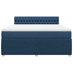 Box spring postel s matrací modrá 180x200 cm textil - obrázek 4