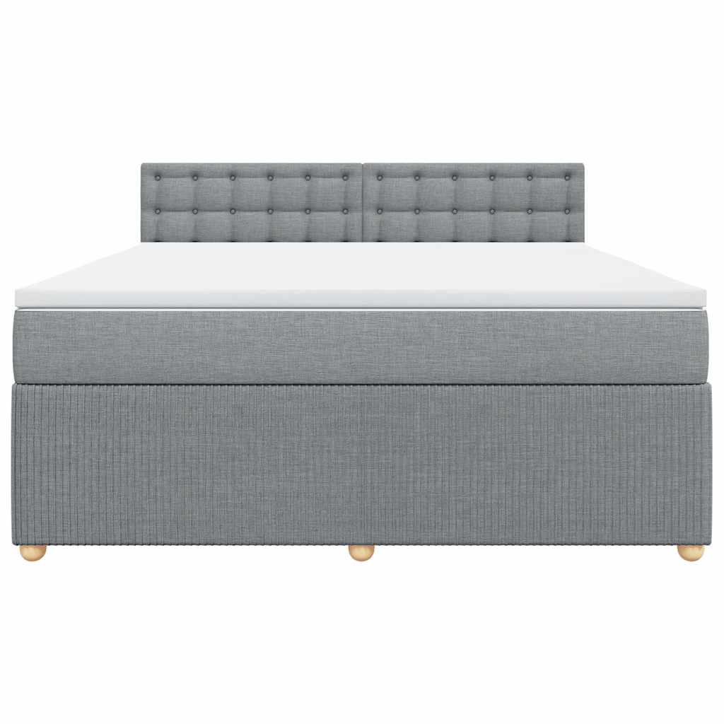 vidaXL Boxspring met matras stof lichtgrijs 180x200 cm grijs, foto 4