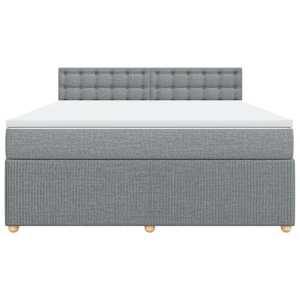 Box spring postel s matrací světle šedá 180 x 200 cm textil - obrázek 4