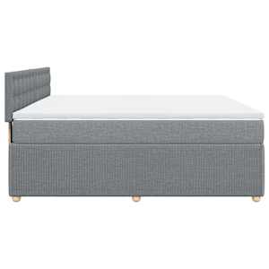Box spring postel s matrací světle šedá 180 x 200 cm textil - obrázek 5