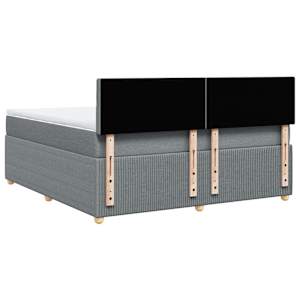 Box spring postel s matrací světle šedá 180 x 200 cm textil - obrázek 6