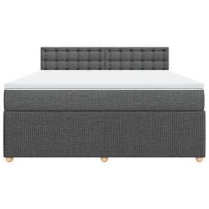 Box spring postel s matrací tmavě šedá 180x200 cm textil - obrázek 4