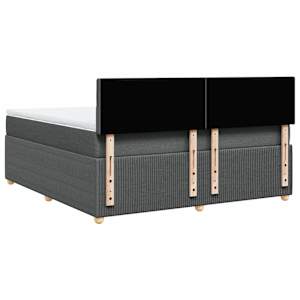 Box spring postel s matrací tmavě šedá 180x200 cm textil - obrázek 6