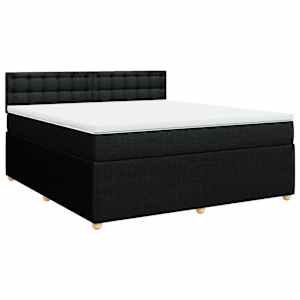 Box spring postel s matrací černá 180x200 cm textil - obrázek 2