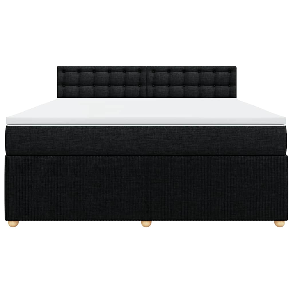 vidaXL Boxspring met matras stof zwart 180x200 cm, foto 4