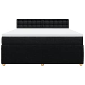 Box spring postel s matrací černá 180x200 cm textil - obrázek 4