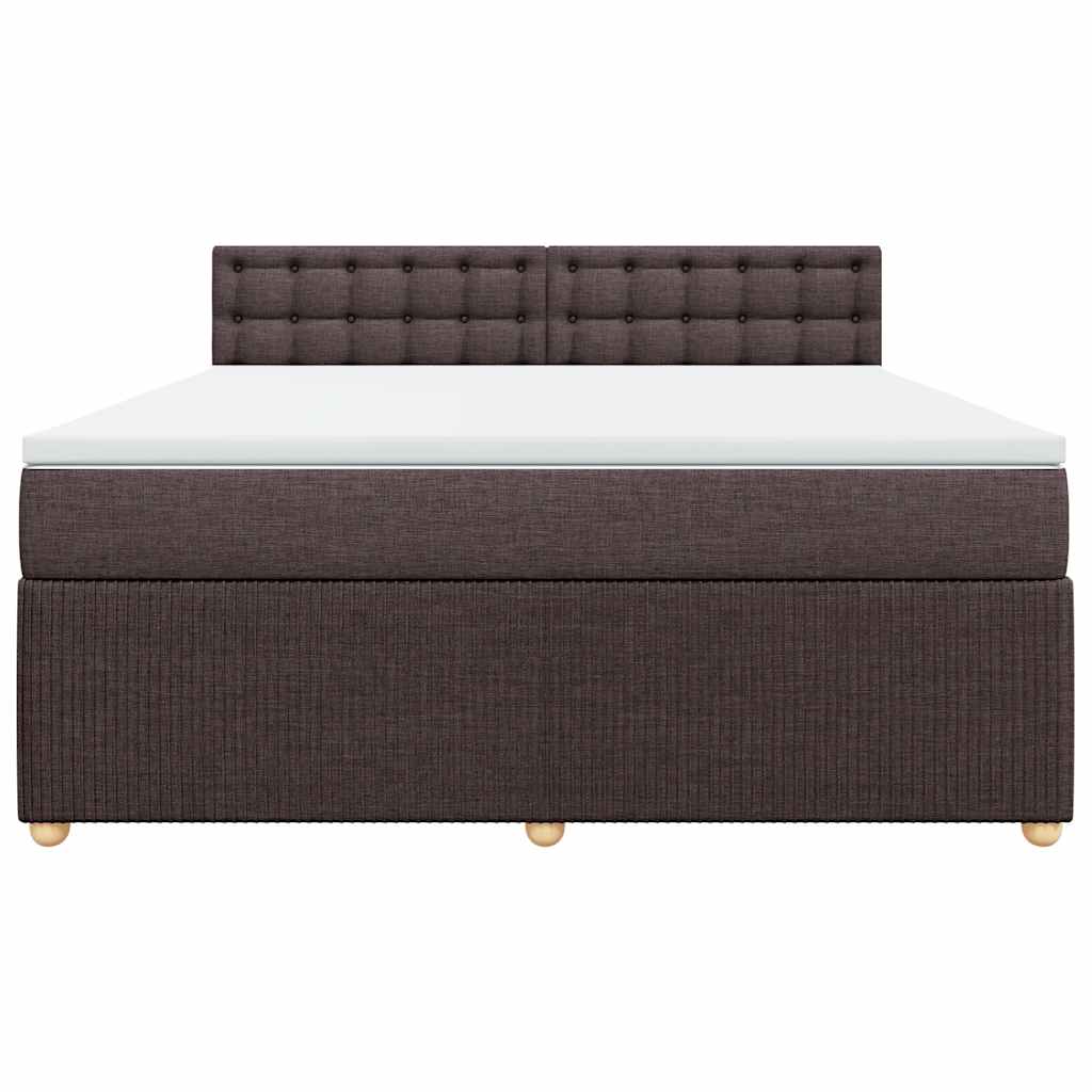 vidaXL Boxspring met matras stof donkerbruin 180x200 cm bruin, foto 4