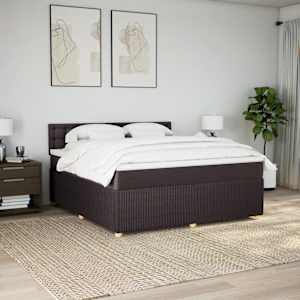 Box spring postel s matrací tmavě hnědá 180x200 cm textil - obrázek 3