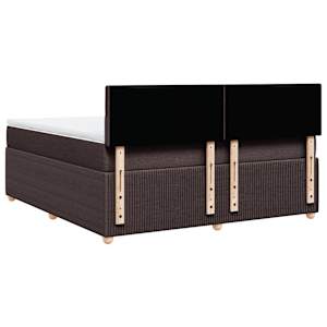 Box spring postel s matrací tmavě hnědá 180x200 cm textil - obrázek 6