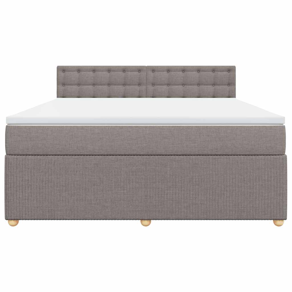 vidaXL Boxspring met matras stof taupe 180x200 cm, foto 4
