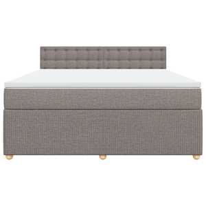 Box spring postel s matrací taupe 180x200 cm textil - obrázek 4